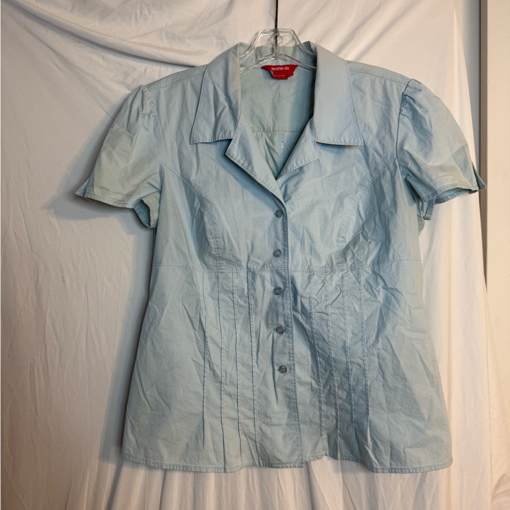 Dorothee Bis Women’s Blouse Medium | Light Blue Button-Down Women’s Blouse